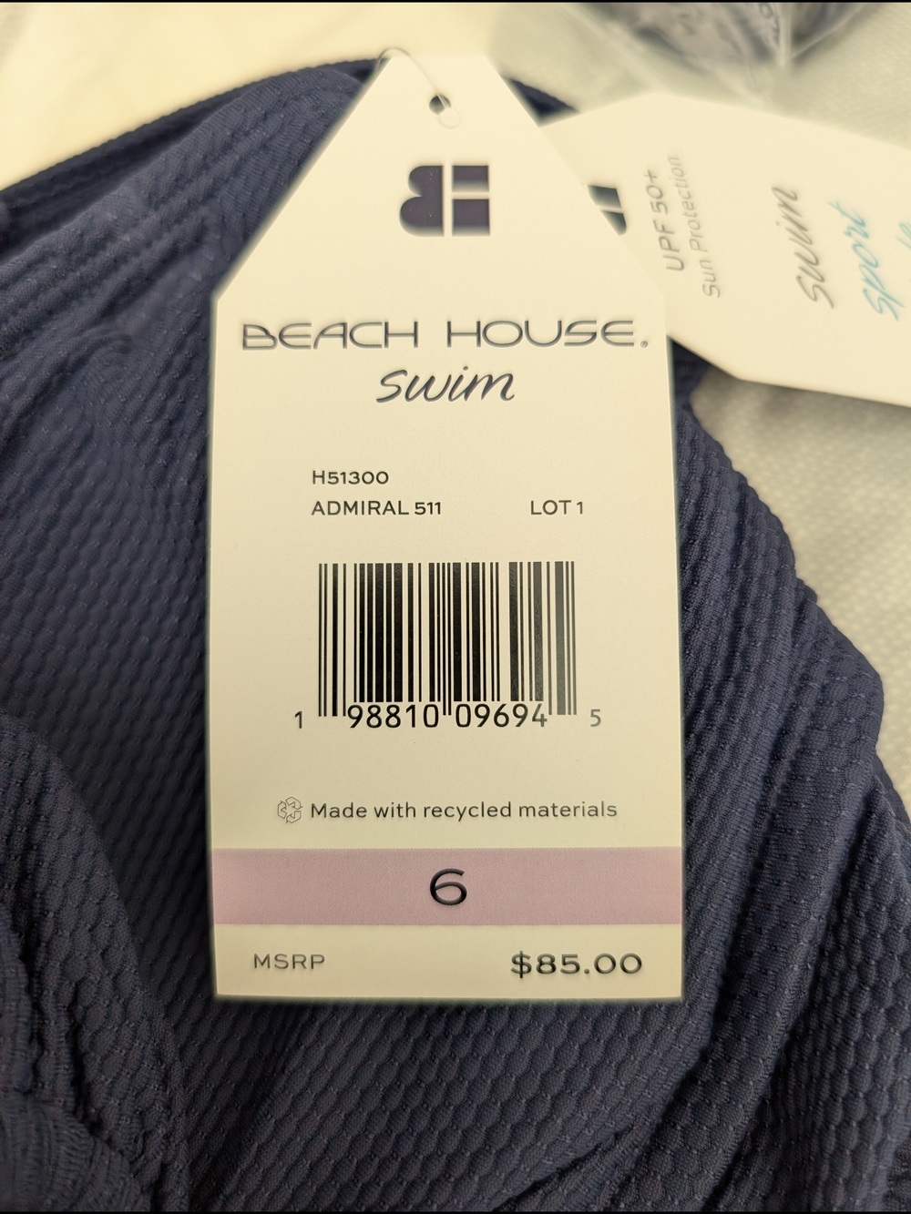 Beach House Swim Womens 6 Strapless Swim Top Blue NWT Vacation Beach Pool Summer - Picture 5 of 6